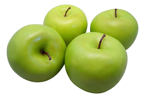 4 Manzanas Verdes Artificiales De Gran Tamaño Con Forma De F