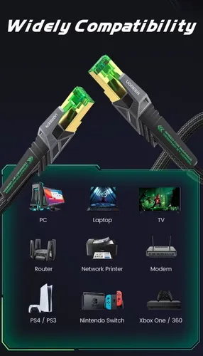 Cable De Red Cat8 Ethernet Conector Rj45 40 Gbps 2000 Mhz 3m