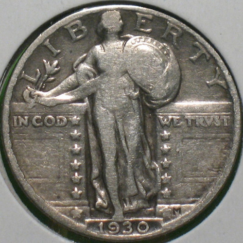 1930 P Standing Liberty Cuarto Dolar Rara Xf Plata 25 Cent A