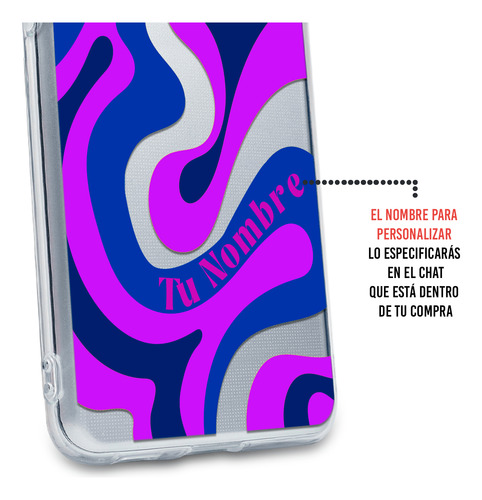 Funda Para Huawei Para Mujer Curvas Moradas Con Tu Nombre