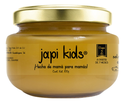 Japi Kids Papilla Para Bebé De Salmón, Durazno, Camote Y