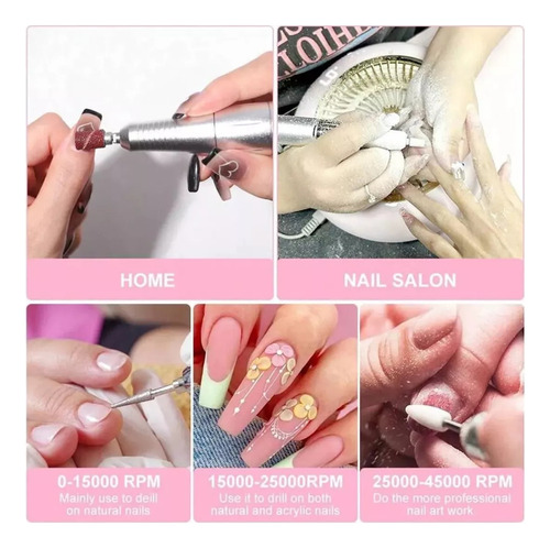 N Polidor De Unhas Profissional Portátil, Furadeira, Lixa