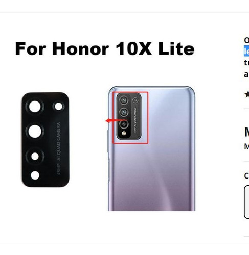 Lente De Cámara Trasera Huawei Honor 10x Lite