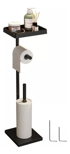 Porta Papel Higiénico Inoxidable Pedestal Con Bandeja 73 Cm