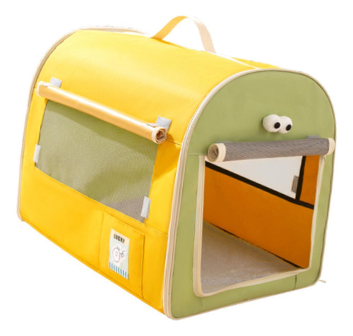 Cão Caixa De Carro Viagem Filhote De Amarelo E Verde