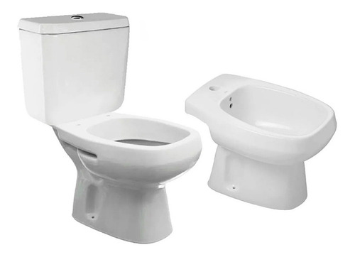 Imagen 1 de 10 de Combo Roca Monaco Inodoro Largo Deposito Doble Descarga Bide