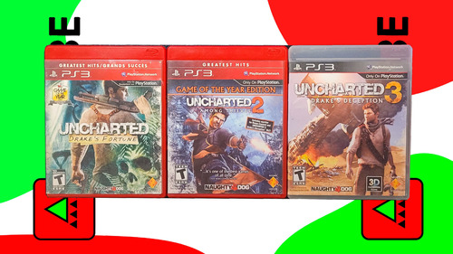 Uncharted Trilogia - Pack - 1, 2 Y 3 Ps3 Fisico Usado