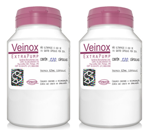 2x Veinox 120 Caps - Vasolitador - Power Supplements Sabor Sem Sabor
