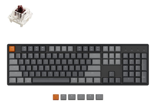 Teclado Mecanico 104 Teclas Gris Negro Naranja Rgb