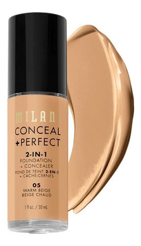 Maquillaje líquido Milani Foundation Conceal + Perfect 2 en 1 tono 05 warm beige