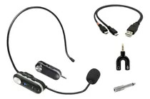 Comprar Microfono Inalambrico Uhf Vincha Recargable Distancia 30-50m