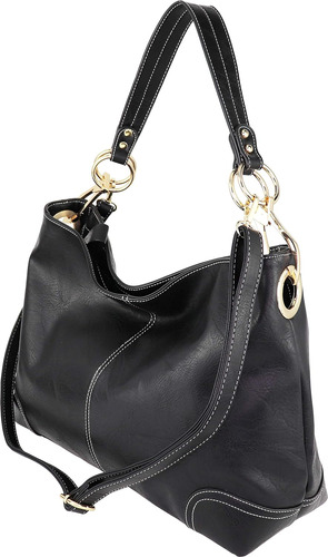 Bolso De Hombro Hobo Grande De Vegano Herrajes De Ganch...