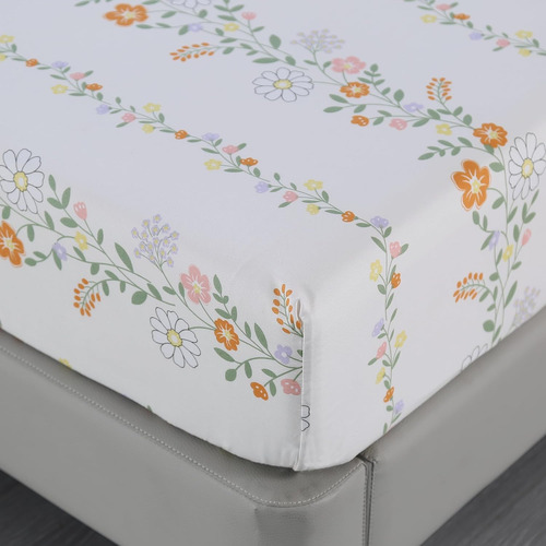 Juego De Sábanas Bajeras De 4 Piezas Con Estampado Floral Ro
