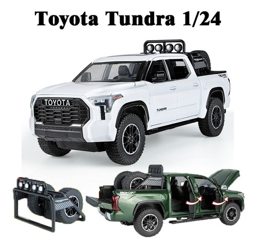 Toyota Tundra Pickup Miniatura Metal Coche Con Luz Y Son [u]