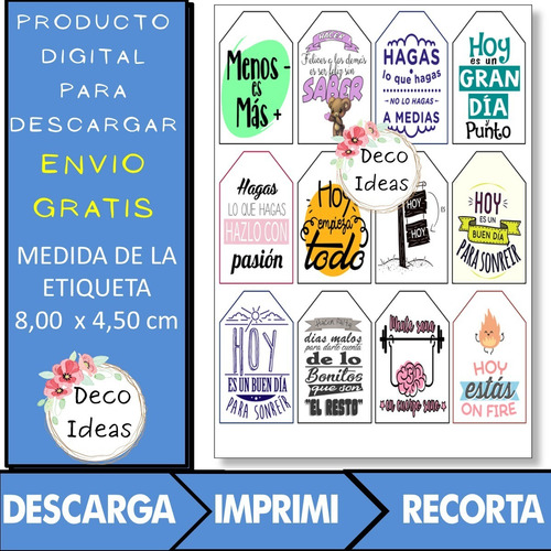 Imagen 2 de 4 de Kit Imprimible 01 Color Frases Positivas Para Emprendedores