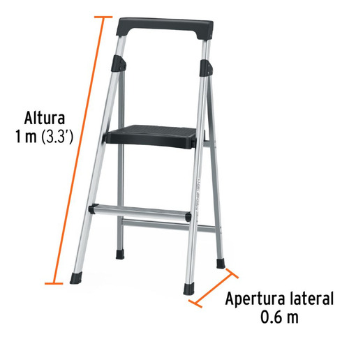 Escalera Tubular De Aluminio Plegable 2 Pasos Estu-2a Truper