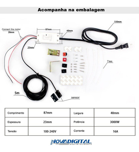 Kit Garagem Automatica Inteligente Wifi Com App Alexa Google