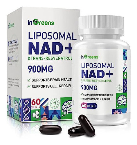 Suplemento Liposomal Nad+ De 900 Mg Con Trans Resveratrol 30