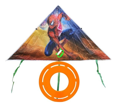 Combo Cometa Barrilete Hombre Araña Spiderman + Frisbee