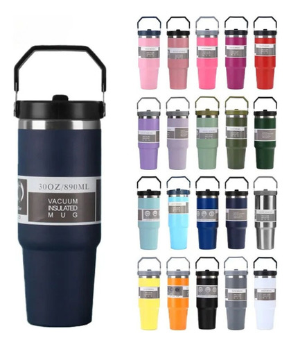 Termo De Acero Inoxidable Doble Capa De 30 Oz Con Agarradera