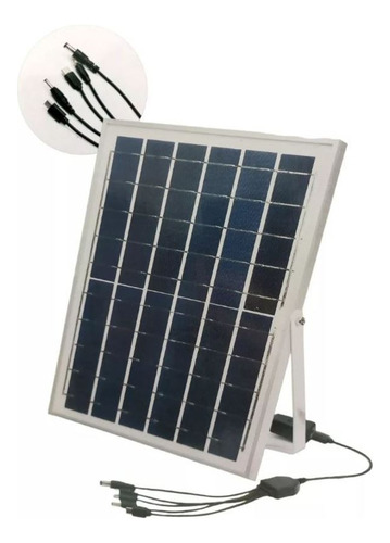 Imagen 2 de 4 de Panel Solar Para Cargar Celular Con Cables Usb 5 Puertos