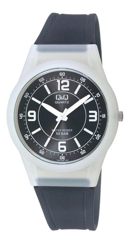 Reloj Q&q Análogo Malla De Pvc Gris Con Blanco Febo