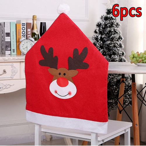 Funda Para Silla 6, Restaurante, Navidad, Papá Noel