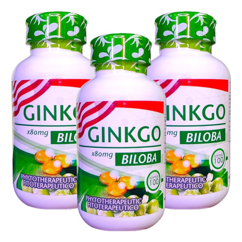 3 Ginkgo Biloba Americano 100ca - Unidad a $550
