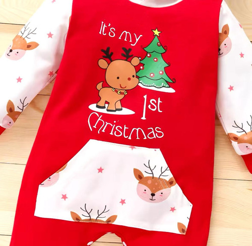 Ropa Primera Navidad Bebé Pants Con Capucha First Christmas