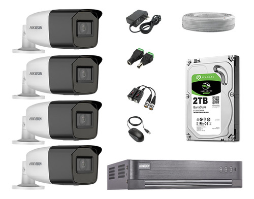 Cámaras Seguridad Exterior Kit 4 Varifocal Full Hd + 2tb Wd