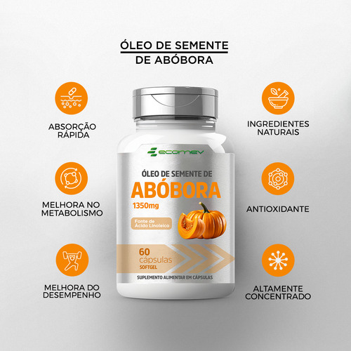 Magnesio Quelato + Oleo Semente De Abobora + Vit E 180cáps Sabor Sem sabor