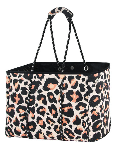 Bolsa De Playa Multiusos Comoda Con Diseño Leopardo