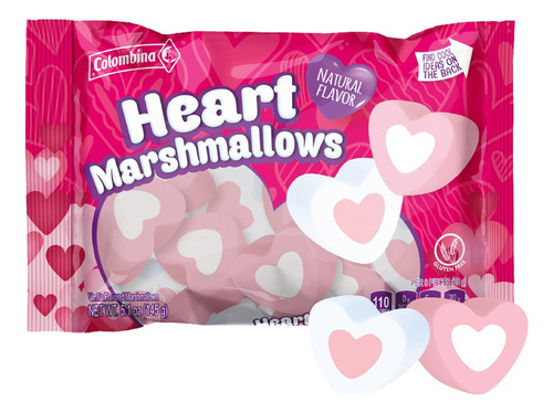 Malvaviscos Corazón Rosa & Blanco San Valentín 145g Colombin