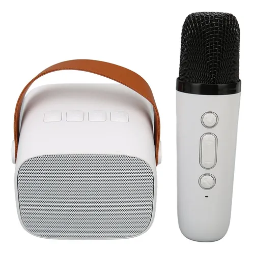 Parlante Bluetooth Karaoke 1 Micrófono Mini Altavoz Blanco