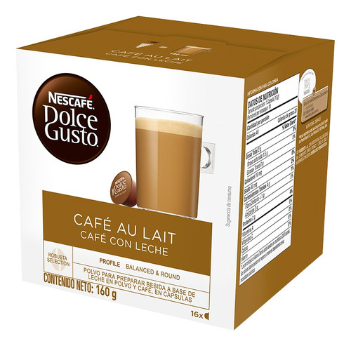 Cápsulas De Café Dolce Gusto Café Au Lait Caja De 16 Und