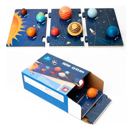 LAPONO - Rompecabezas Del Sistema Solar De Madera - Puzzle De Planetas Educativo - Aprendizaje Del Universo Para Niños De 3 A 8 Años