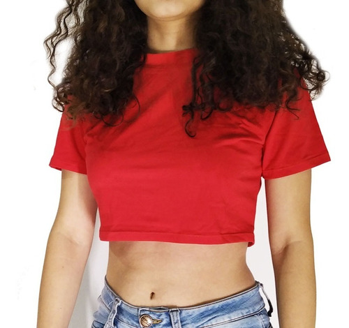 Crop Tops Versi Mujer Rojo Blusas Damas Ropa Moda Vestuario