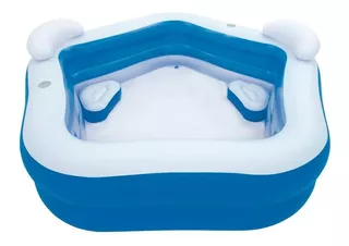 Alberca inflable pentagono Bestway 54153 575L azul y blanca caja