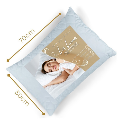 Travesseiro La Luna Anatômico 100% Fibra De Silicone Cor Branco