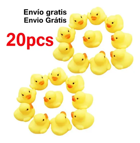 Pack De 20 Patitos De Goma Chilloncitos – Juguetes De Baño Flotantes De 3,5 Cm Para Niños (Amarillo)
