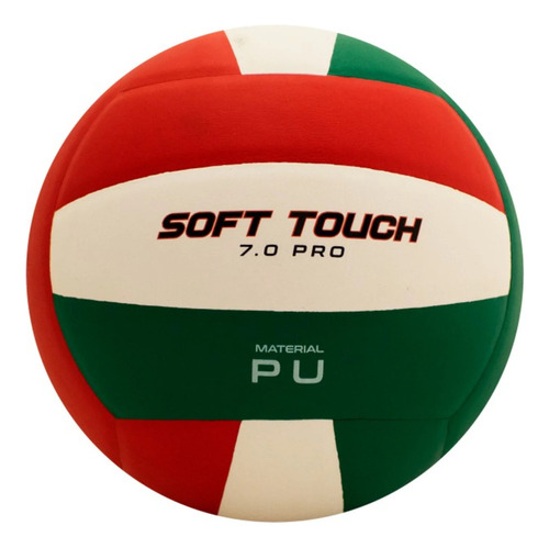 Dribbling Pelota Voley Soft Touch 7.0 Pro Color Rojo Verde y Blanco