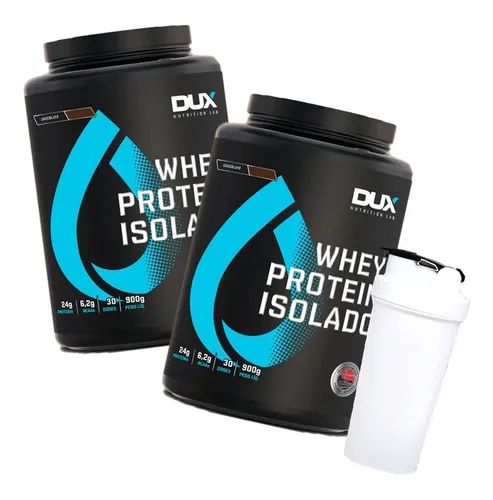 2 Whey Protein Isolado Dux Nutrition + Shaker Brinde
