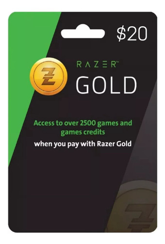 Tarjeta Razer Gold Gift Card - 20 Usd - Entrega Inmediata!