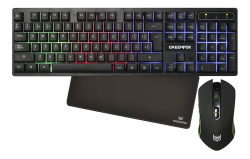 Combo Gamer 3 En 1 Greenfox Gfc6000 Color del mouse Negro Color del teclado Negro
