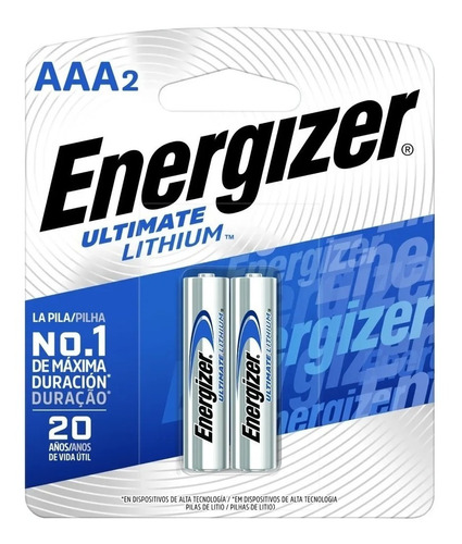 Energizer Ultimate Lithium L92 Aaa Cilíndrica X 2 Unidades