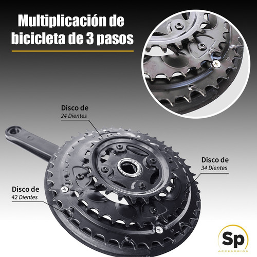 Imagen 5 de 7 de Multiplicación De Bicicleta 3 Pasos Con Palancas 48/38/28