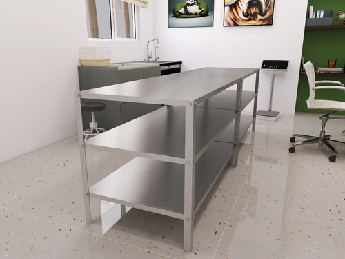 Mesa Atendimento Veterinário 0,93x0,53 Pet Shop Prateleiras
