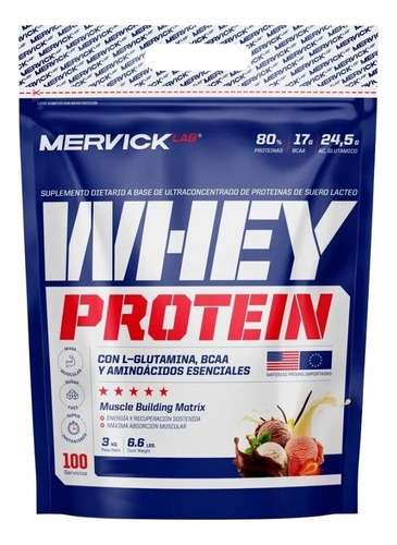 Proteina De Suero Whey Protein Mervick Lab 3kg Chocolate