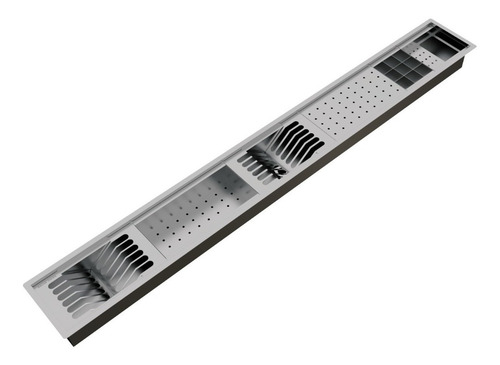 Imagem 1 de 7 de Calha Úmida Canal Organizador Equipado Escorredor Inox Embut