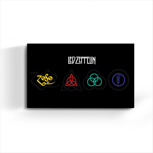 Cuadro Moderno Grande Led Zeppelin Musica Rock Color Discos